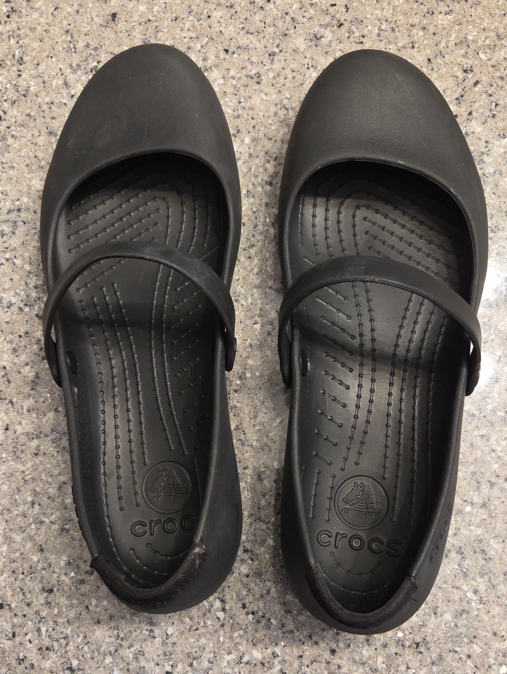 CROCS Black Mary Jane Style Slip-Ons